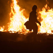 a firefighter during a wildfire