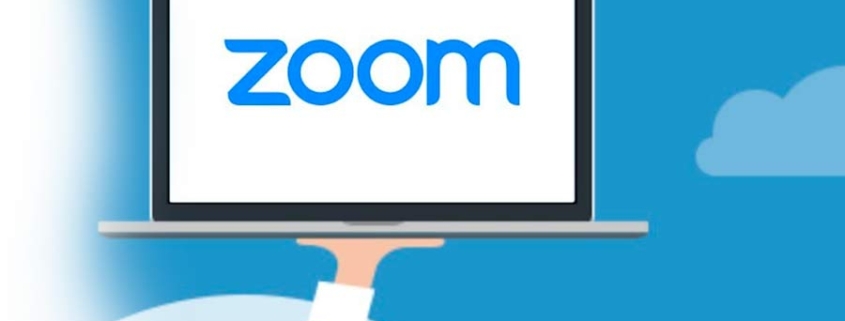 Zoom logo on a laptop