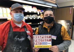 two grocery staff supporting UFCW’s advocacy