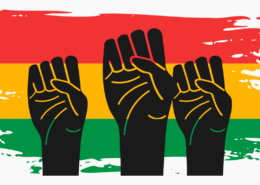 three hand closed fists