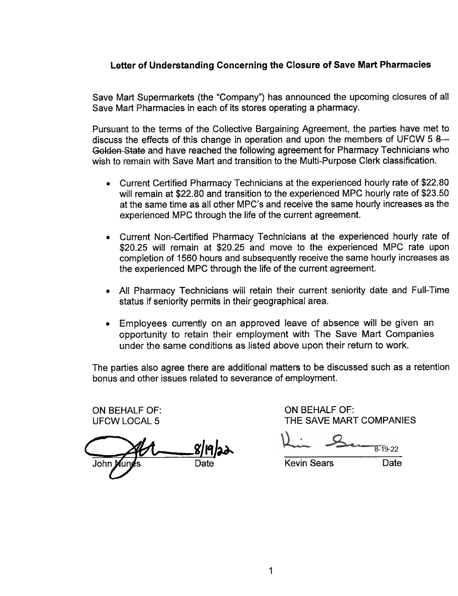 screenshot of a letter of understanding